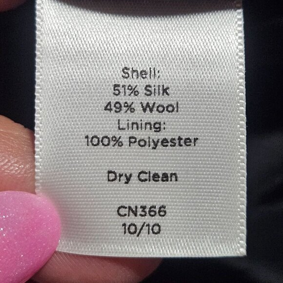 Talbots Dress Black 14P Silk Wool Quiet Luxury Cocktail Classic Office Wear - Picture 7 of 14